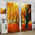 thumbnail image 4 of Natural Landscape Blackout Curtains, Forest Sunset Maple Leaf Lawn Woodland Pattern Printed Curtains for Bedroom Living Room Insulation Curtains 42x54 Inches, 4 of 6
