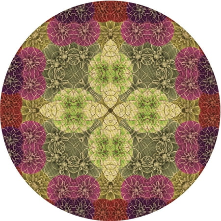 

Ahgly Company Indoor Square Patterned Brown Red Area Rugs 3 Square