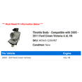 thumbnail image 2 of Throttle Body - Compatible with 2005 - 2011 Ford Crown Victoria 4.6L V8 2006 2007 2008 2009 2010, 2 of 2