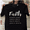 Black, variant on Women Fashion Women Cross Faith T Shirt Graphic Tees Christian Shirts for Religious Gift