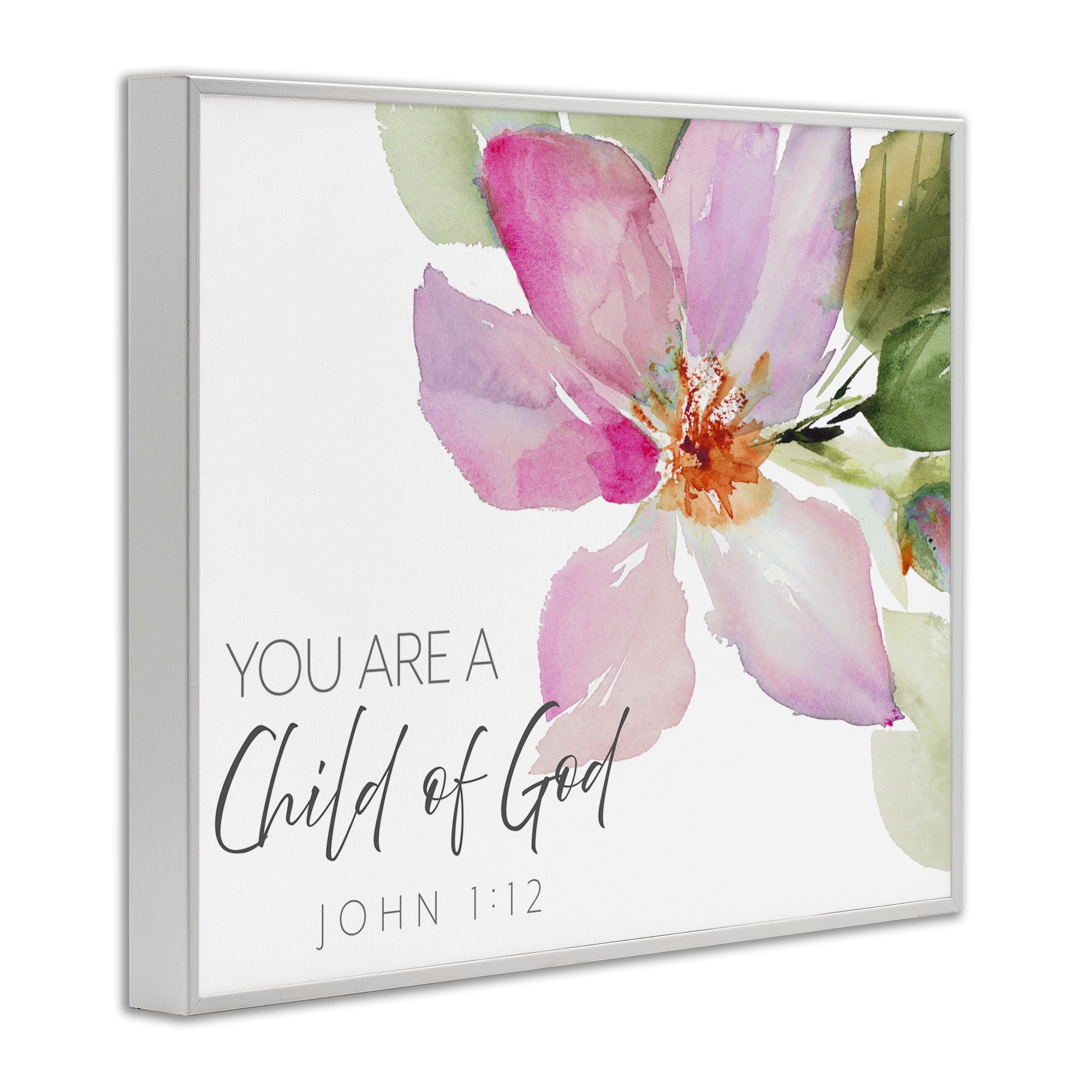 Stupell Industries Child Of God Pink Flower White Framed Giclee Art, design by Lanie Loreth