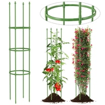 Costway 2-Pack Garden Trellis 57" Plant Support & Tomato Cages with Adjustable Height