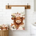 thumbnail image 2 of ddioayh Farmhouse Style Absorbent Kitchen Towel with Upland Cow Floral Design for Dish Drying Hand Towel Bathroom Decorative Towel Housewarming Gift Multiple Styles, 2 of 6