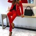 thumbnail image 4 of Aofany Women's Two Piece Suit Set Blazer Pants Long Sleeve Solid Suit Pants Casual Elegant Business Suit Sets, 4 of 5