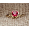 thumbnail image 4 of Galaxy Gold 18K Solid Yellow Gold Angel's Heart 1.02 ct Ruby & Diamond Ring (6), 4 of 6