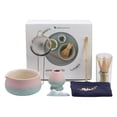 thumbnail image 1 of Japanese 7 Piece Matcha Tea Set Standard Size Ceramic Bowl With Whisk Spoon Holder Strainer Container And Caddy For Traditional Ceremonies, 1 of 6