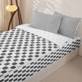 thumbnail image 3 of Erosebridal Minimal Grid Pattern Zipper Twin Comforter Sets with Fitted Sheet and 2 Pillowcases,Square Lattice Print Zipper Bedding Set,Charcoal Gray,Reversible, 3 of 6