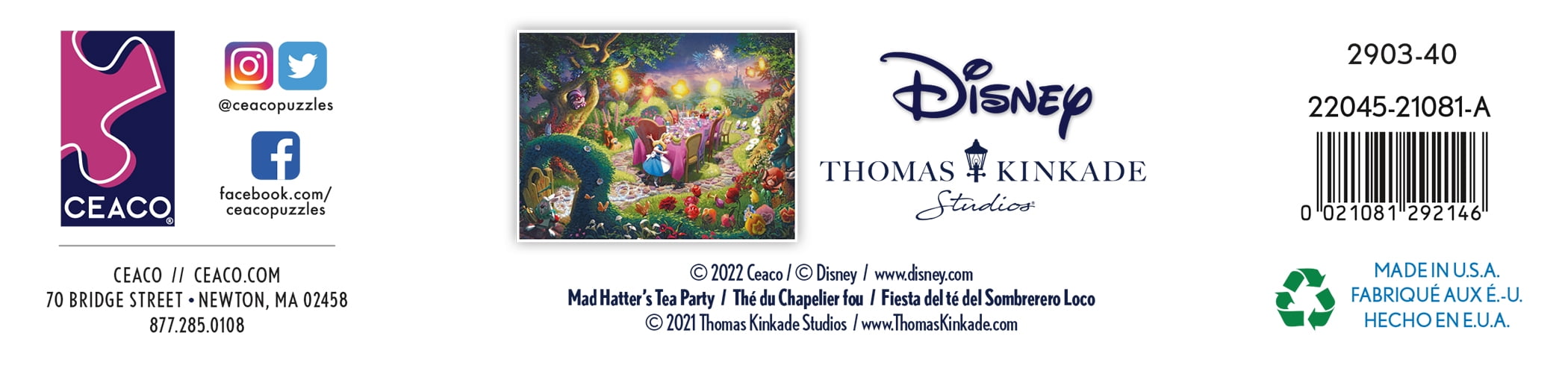 Ceaco - Disney - Mad Hatter Tea Party - 750 Piece Interlocking Jigsaw Puzzle