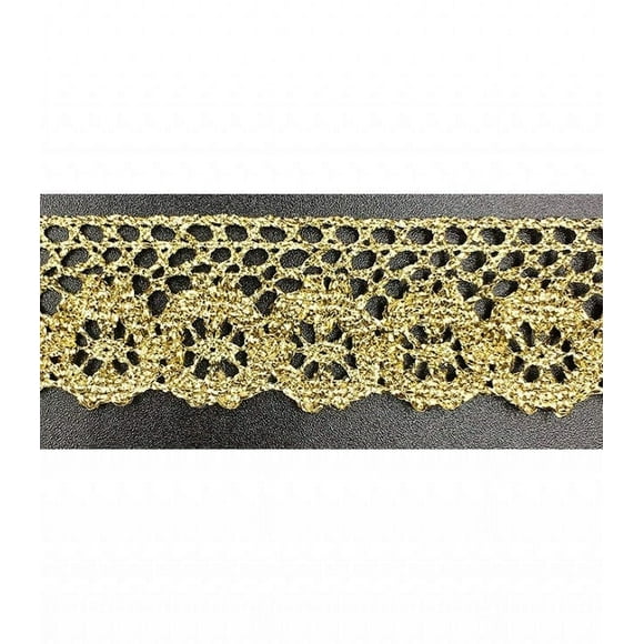 Trimplace Gold Metallic 1" Cluny Lace