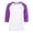 White / Purple, variant on Women's Two Tone 3/4 Sleeve Raglan Baseball Shirt / Baseball Tee, White/Red S