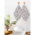 thumbnail image 2 of Farmhouse Grey Kitchen Dish Towels for Drying Dishes Set of 2, Vintage Flower Leaf Botanical Plant Waffle Weave Microfiber Hand Tea Bathroom Towels Quick Dry & Absorbent Towel 12x12, 2 of 7