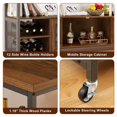thumbnail image 7 of Rustic Kitchen Island Cart, Modern Wine Bar Cabinet Narrow Console Table with Open Top Shelf and Storage Compartment, Entryway Sideboard with Metal Legs for Living Room or Kitchen, Brown, 7 of 7