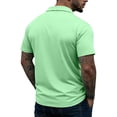 thumbnail image 5 of Dresfit Mens Polo Quarter Zip Shirts Big and Tall Short Sleeve Collared Tees 2026 Summer Lapel Work Shirt Chest Pocket Breathable Business T-Shirt Mint Green 2XL, 5 of 6