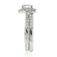 thumbnail image 2 of Brilliance 925 Sterling Silver Created White Sapphire Oval Bridal Engagement Set, 2 of 3
