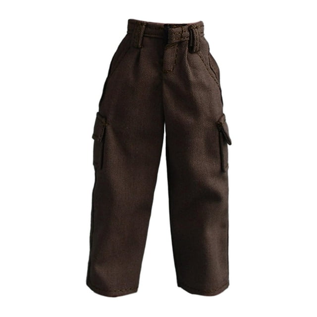 Figura de acción a escala 1:12, ropa, pantalones de vestir, mini muñeca de tela, accesorios de vestuario de moda para figuras de muñecos masculinos de Marrón