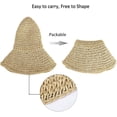 thumbnail image 3 of Gorra de playa de ala ancha FAMOORE con sombrero de paja para mujer, color beige, 3 of 7