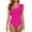/c40Hot Pink124, variant on WEIGFI Womens Swimsuit One-Piece Elegant Solid Color Bathing Suit Flowy Ruffles One Shoulder Tummy Control Beachwear Comfort Party Swimwear,Black,L