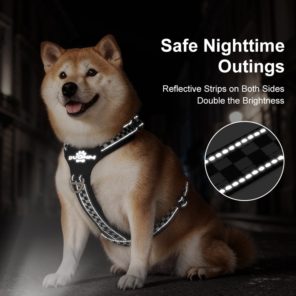 Dog Harness for Large Dogs, No Pull Service Vest with Reflective Strips and Control Handle, Adjustable and Comfortable for Walking, No Choke Pet Harness with 2 Metal Rings