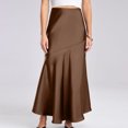 thumbnail image 6 of Kaemgyyd Wedding Guest Skirt for Women Silk Elegant High Waist Maxi Skirts Cocktail Party Work Office Flowy Satin Skirts, 6 of 7