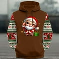 thumbnail image 5 of UVEASISHA Mens Christmas Hoodies Big and Tall Ugly Graphic Sweatshirts Cute Santa Claus Hooded Sweatshirt Color Block Fashion Long Sleeve Pullover Tops Coffee XS, 5 of 6
