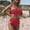 Red, variant on hoksml Retro Swimsuits for Women,Sexy Women Solid Color Tube Top Backless Bikini Two Pieces Swimwear Swimsuit Beachwear Set