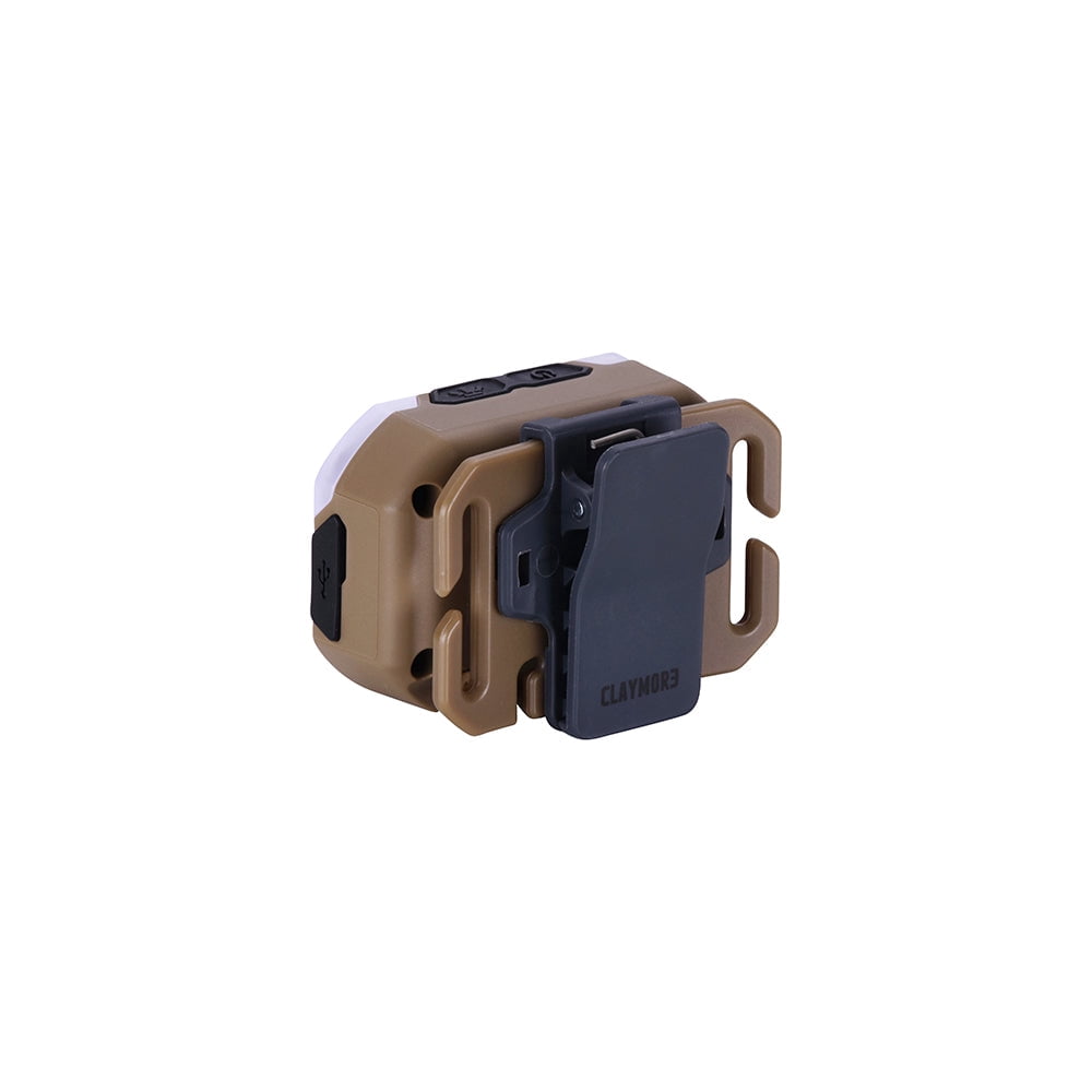 Claymore Heady2 (Tan) - Rechargeable LED Headlamp Flashlight, Lightweight for Camping, Running, Hiking, Emergency & Industrial Use. USB-C Charging, Up to 40 Hours Battery Life, Waterproof.