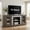 Gray, variant on 58" Modern TV Stand with 2-Door Storage, Faux Stone Media Console Cabinet, Cherry Large Entertainment Center for Living Room