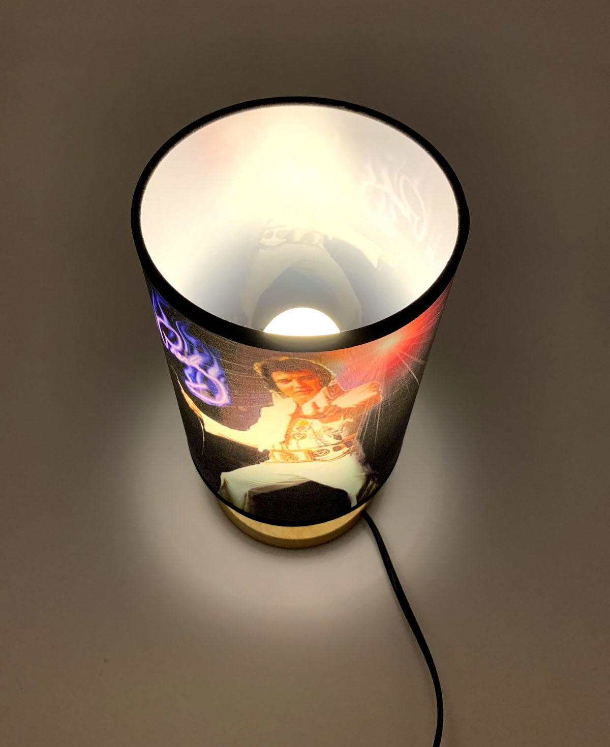 Elvis Table Lamp Night Light Wood Base Room Decoration or Great Gift Ideas