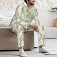 thumbnail image 7 of Naloa Rose Men’s Pajamas Set - Long Sleeve Button Down Sleep Shirt and Pajama Bottoms Sleepwear Set-XX-Large, 7 of 7
