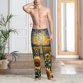 thumbnail image 2 of Pofeuu Starry Sky Moon Sunflower Print Men's Pajama Pants, Soft Lounge Pajama Pants with big pockets for Men Plaid Pj Bottoms-Medium, 2 of 6