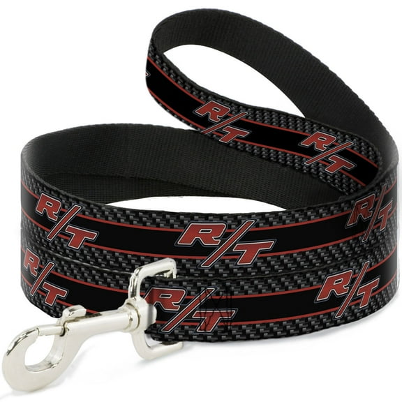 Dodge Pet Leash, Dog Leash, Dodge Challenger RT Emblem Repeat Black Blue White Red, 6 Feet Long 1.0 Inch Wide