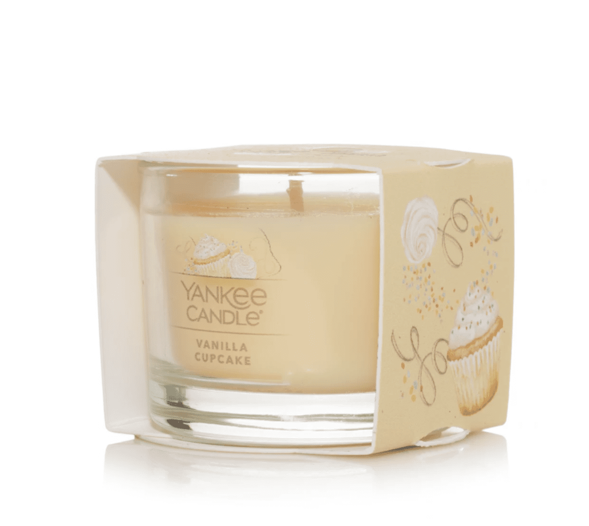 Yankee Candle Signature Votive Mini Candle Jar, Vanilla Cupcake Scent, Natural Soy Wax Blend Candle with Natural Fiber Wick, 1.3 OZ Glass Jar (Pack of 4)