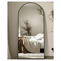 Arched Floor Mirror, 58"x18" Full Length Mirror - Freestanding Full Body Mirror with Stand for Bedroom or Living Room (Black)