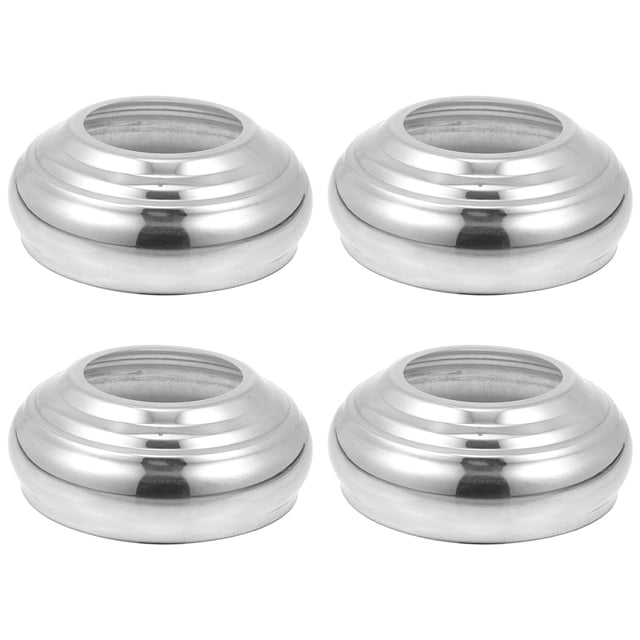 4 Pcs Base de Mât de Drapeau en Acier Inoxydable Support de Globe pour Extérieur Argent