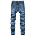 thumbnail image 4 of Birdeem Mens New Fashion Have Pockets Button Zipper Personality Denim Trend Jeans, 4 of 12