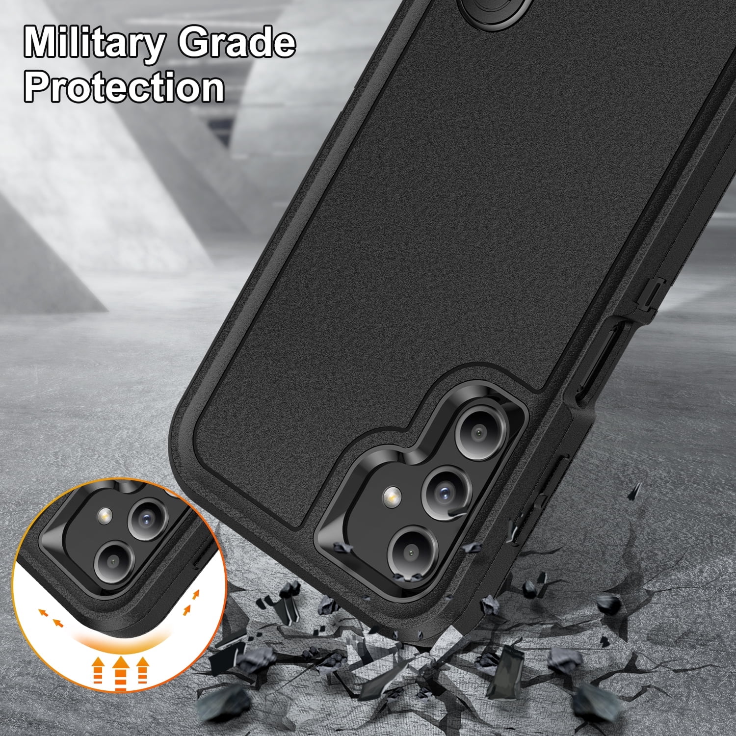New Case for Samsung Galaxy A54 5G 6.4 inch,Heavy Duty 3 Layer Military Protection with Hidden Kickstand Shock Resistant Armor Hybrid Bumper Rugged Rubber Phone Cover,7 Color