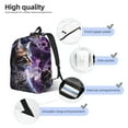 thumbnail image 5 of Hirioo Purple Moon Cat Canvas Backpack, Durable Travel Backpack with Multiple Compartments,Large Capacity, Backpack for School, Hiking, Work, 5 of 7