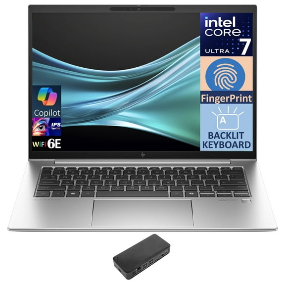 HP EliteBook 840 G11 Business Laptop 14.0in IPS WUXGA Display (Intel Core Ultra 7 155U, 64GB DDR5, 1TB M.2 PCIe SSD, Intel Graphics, Backlit KB, Fingerprint, 2 Thunderbolt 4, Win 11 Pro) w/USB-C Dock