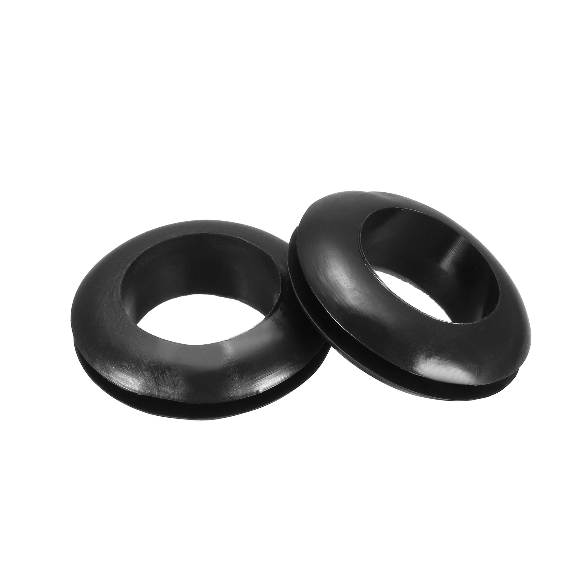 Rubber Grommets 16mm Dia. Wire Gasket Ring for Hole Plug Cable, Black