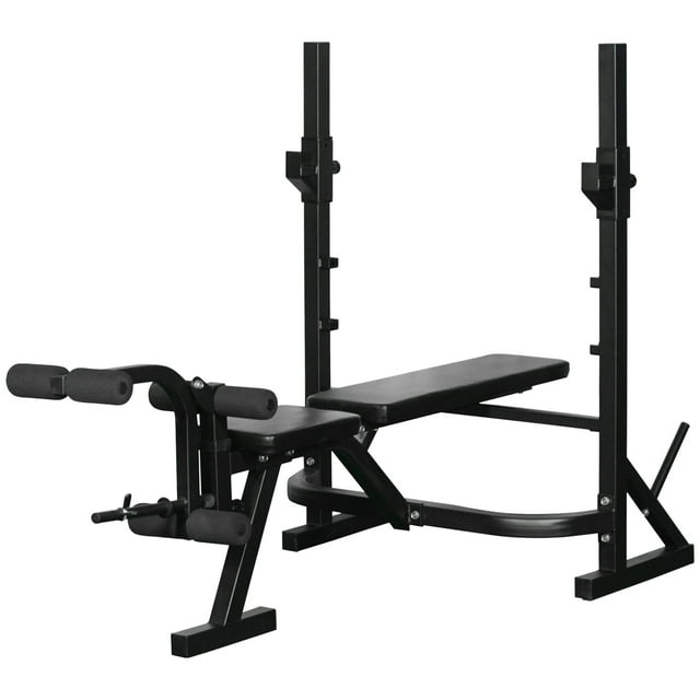 CoSoTower Weight Bench, Flat Incline Decline Workout Bench Press Set with Squat Racks, Leg Developer, Weight Plate Stand