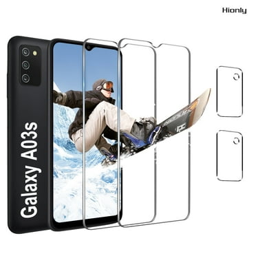 [2 2 Pack] Hionly for Samsung Galaxy A03S HD Screen Protector with Camera Lens Protector,Sensor Protection,Case Friendly Tempered Glass Film[9H Hardness] [Bubble Free] [Easy Install]