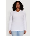 thumbnail image 2 of Womens Plus Size Long Sleeve V Neck Tee, 2 of 5