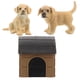 thumbnail image 5 of ColoMX Figuritas de perro realistas, juguetes con casa para perros, juego de figuras para cachorros, colección de Mini figuras de animales y accesorios de jardín de hadas, 5 of 7