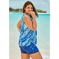 thumbnail image 3 of Swim 365 Women's Plus Size Chlorine Resistant Swim Tank Coverup With Side Ties, 3 of 4