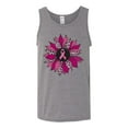 thumbnail image 2 of Wild Bobby Pink Cheetah Print Breast Cancer Carnation Flower Breast Cancer Awareness Men Tank Top, Heather Grey, 3X-Large, 2 of 6