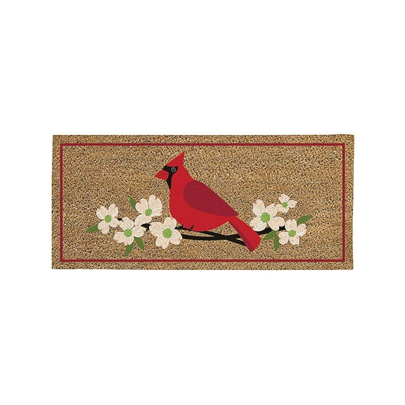 Evergreen Classic Cardinal and Dogwood Sassafras Indoor Outdoor Switch Doormat 1'10"x10" Multicolored