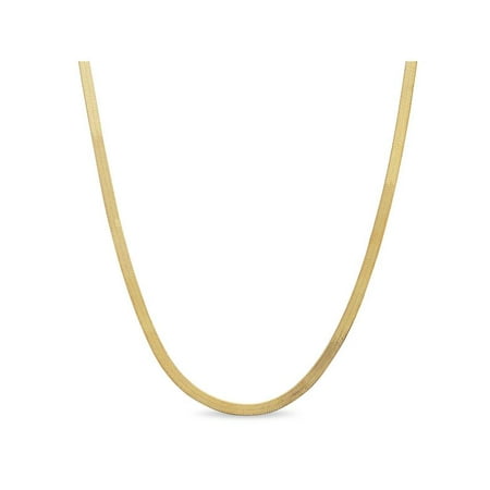 Gold Over Sterling Silver Necklace - Gold over Sterling Silver Herringbone Chain Necklace 18 inches