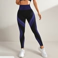 thumbnail image 6 of FENGGHAO Women's Casual High Waisted Breathable Tapered Yoga Pants With Color Blocking Tight Fitting Hip Lifting Striped Sports Yoga Leggings, 6 of 7