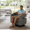 thumbnail image 5 of GOMYHOME Swivel Accent Chair with Pillow, Modern Upholstered Armchair, Gray, 5 of 11