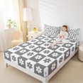 thumbnail image 4 of jejeloiu Cartoon Flower Bed Sheets,Cute Daisy King Sheets,Gray White Plaid Sheet Set For Child,Ultra Soft Home Decor,4-Piece, 4 of 7